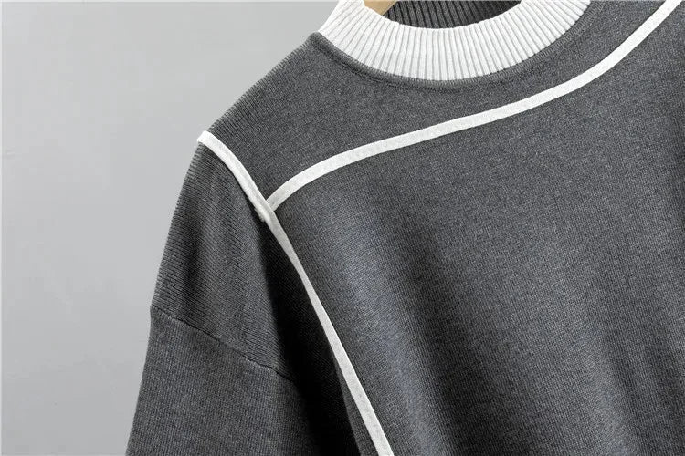 Women's knit color-block tracksuit with mock-neck and tapered-leg trousers