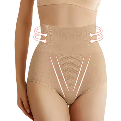 Women's knit high-waist shaping underwear with firm tummy control – Beige
