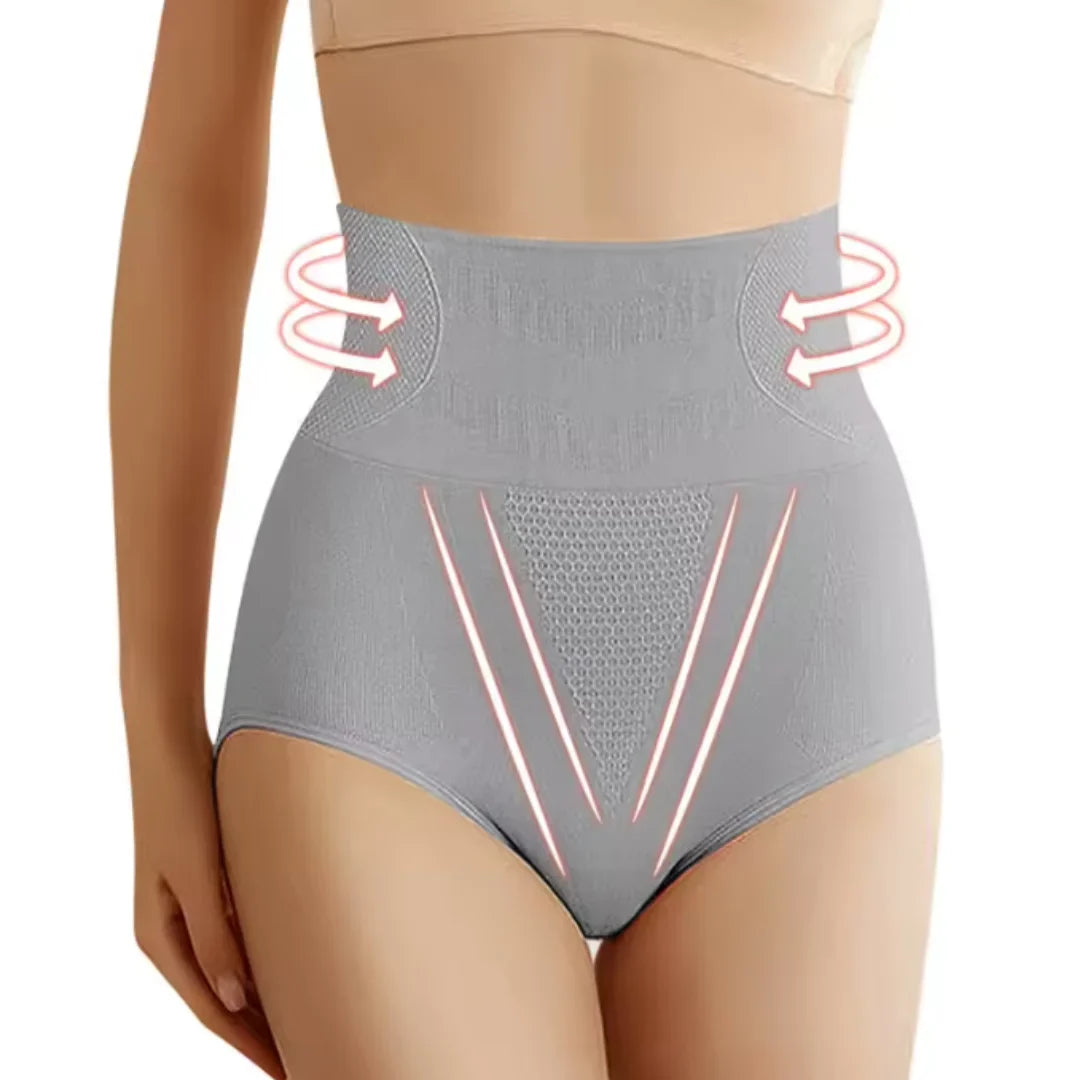 Women's knit high-waist shaping underwear with firm tummy control – Grey