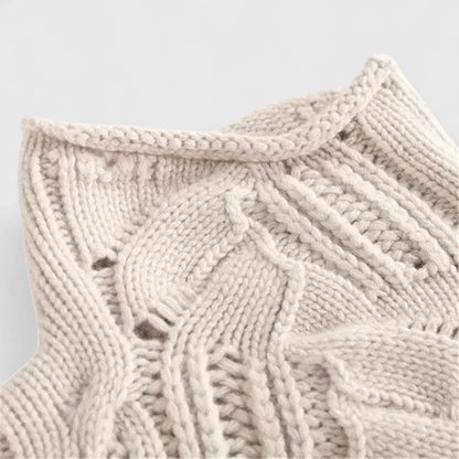 Women's cable knit sweater with turtleneck long sleeves relaxed fit