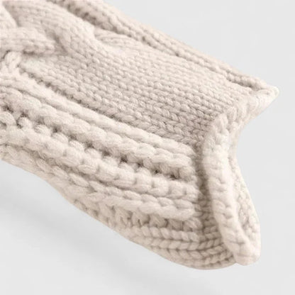 Women's cable knit sweater with turtleneck long sleeves relaxed fit