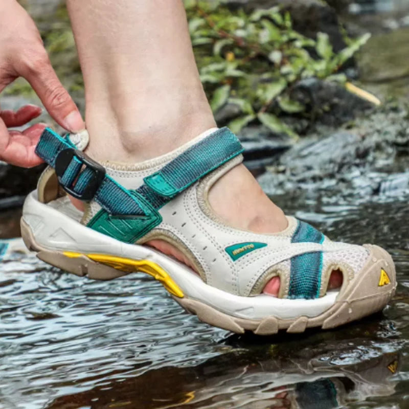 Women's outdoor water-friendly sandals with closed-toe adjustable straps