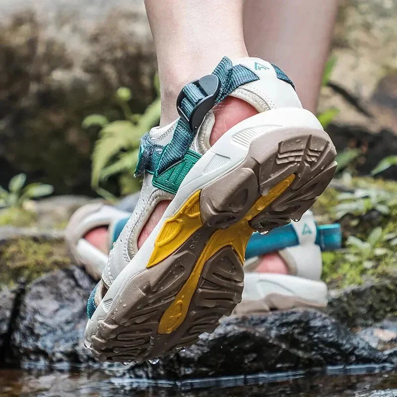 Women's outdoor water-friendly sandals with closed-toe adjustable straps