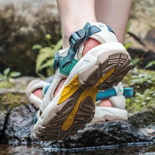 Women's outdoor water-friendly sandals with closed-toe adjustable straps