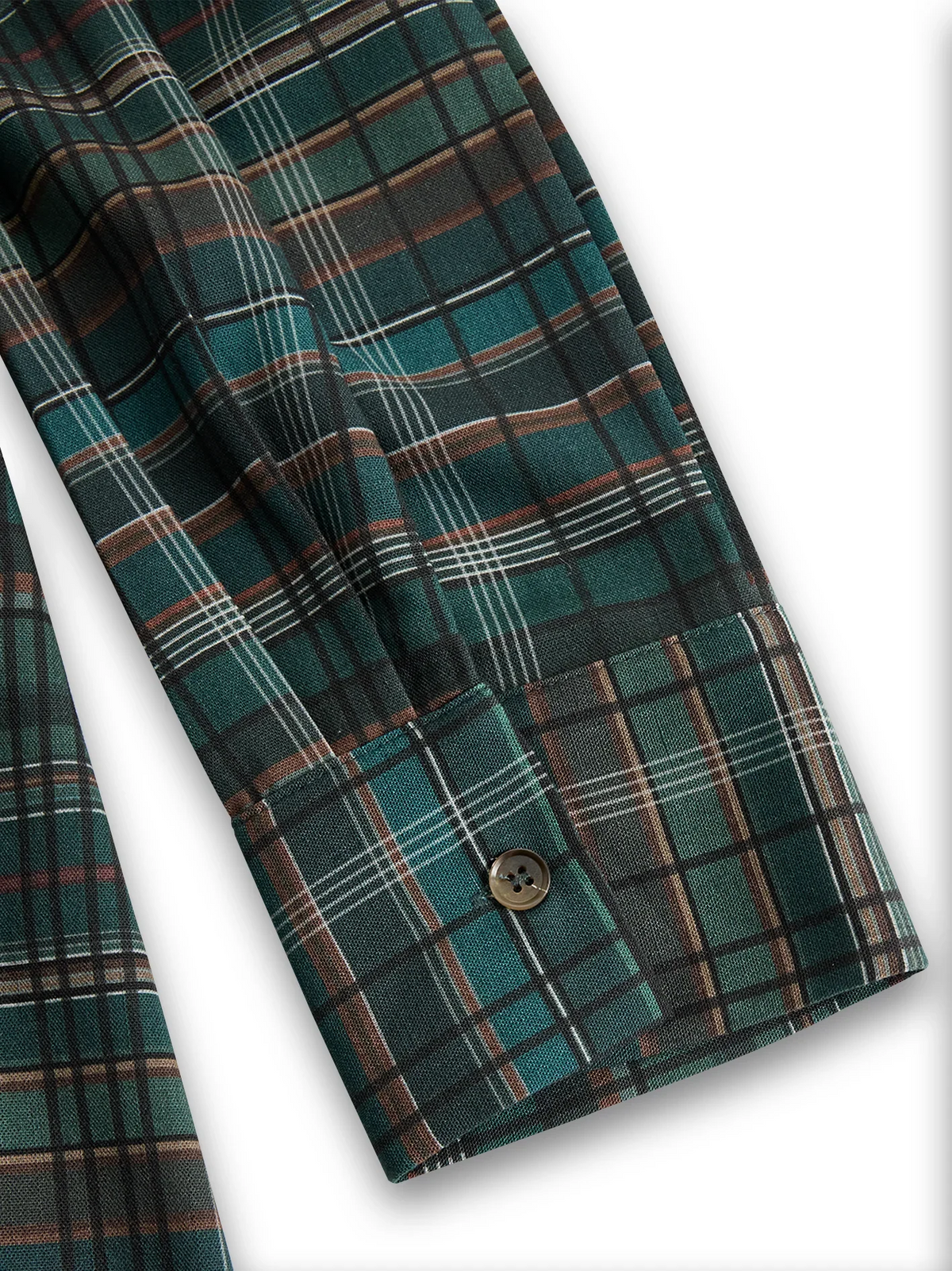 Women's plaid long-sleeve maxi dress with button-front and chest pockets