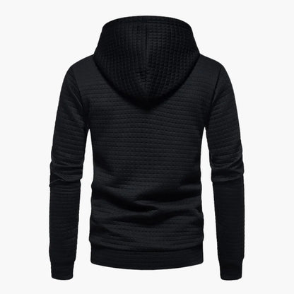 Women's quilted hoodie with kangaroo pocket and drawstring cowl-neck