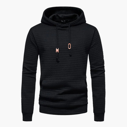 Women's quilted hoodie with kangaroo pocket and drawstring cowl-neck
