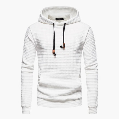Women's quilted hoodie with kangaroo pocket and drawstring cowl-neck