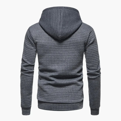 Women's quilted hoodie with kangaroo pocket and drawstring cowl-neck