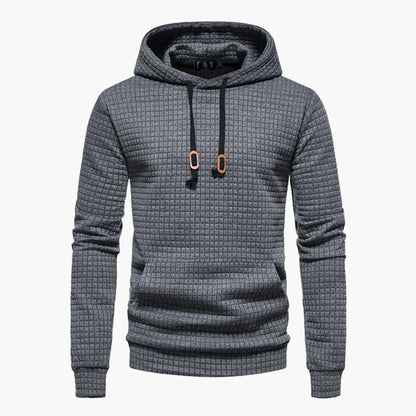 Women's quilted hoodie with kangaroo pocket and drawstring cowl-neck