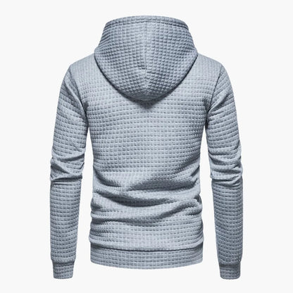 Women's quilted hoodie with kangaroo pocket and drawstring cowl-neck