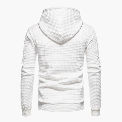 Women's quilted hoodie with kangaroo pocket and drawstring cowl-neck