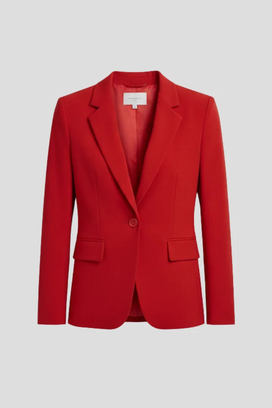 Women's blazer with notched lapel and single-button blazer