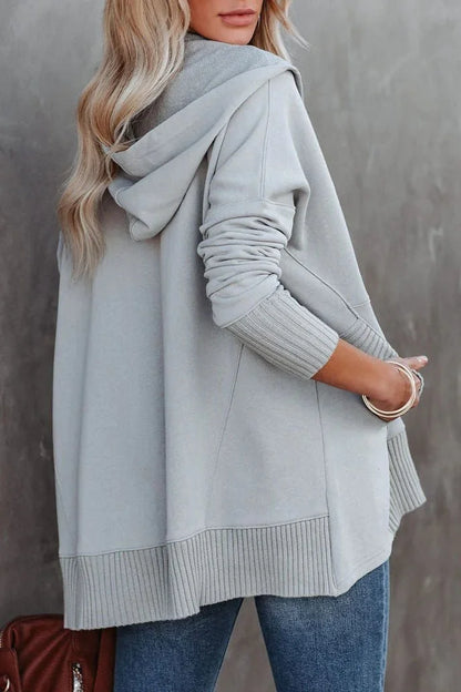 Women's relaxed-fit hooded drawstring pullover tunic sweatshirt