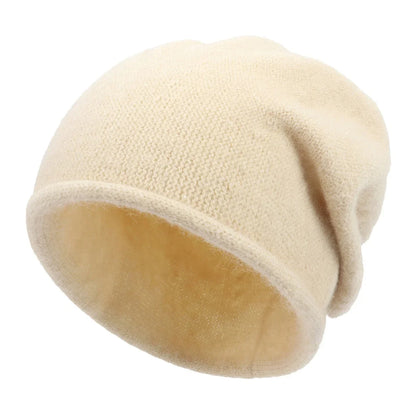 Women's soft casual relaxed-fit knit beanie with slouchy design – Off-White