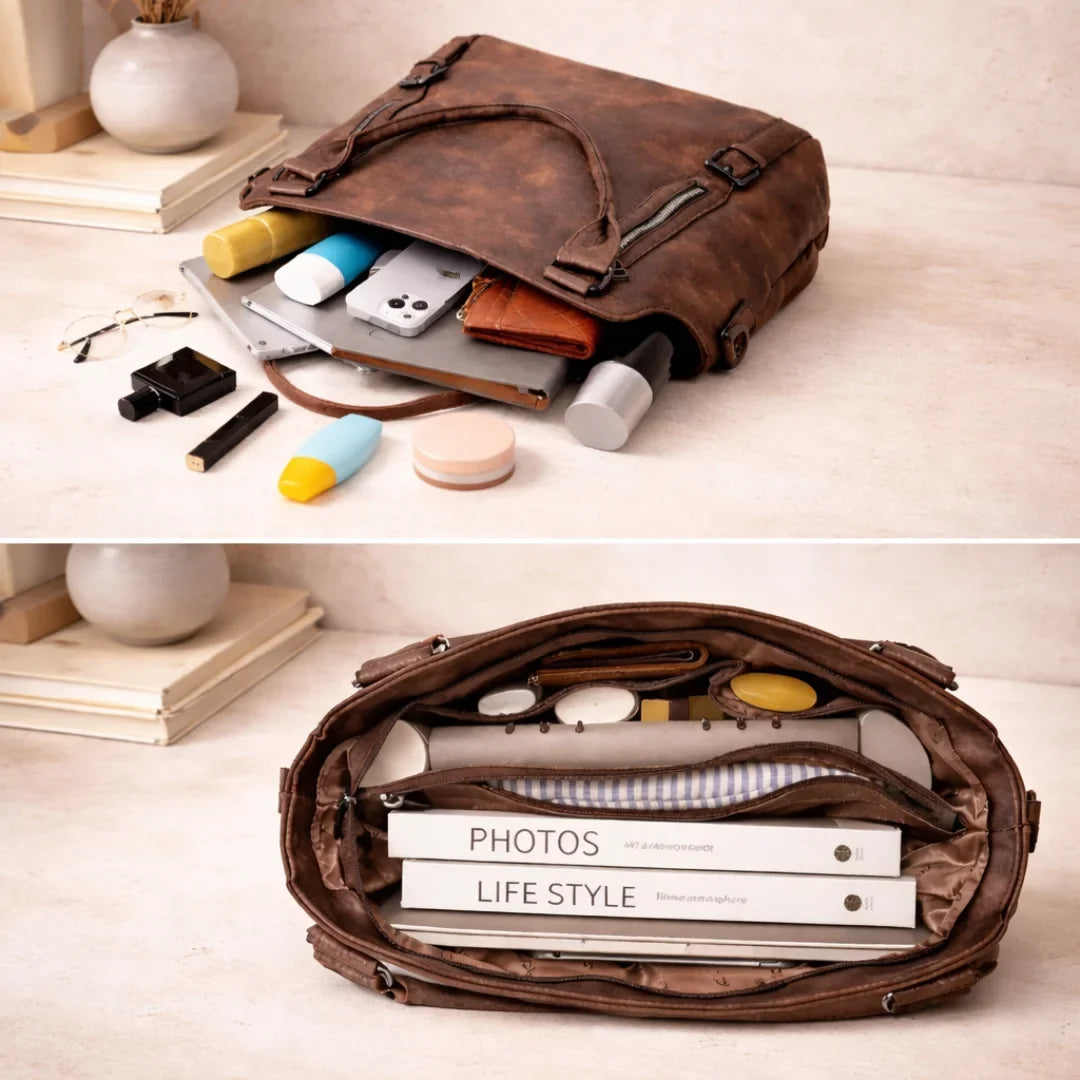 Women's faux-leather slouchy crossbody shoulder bag with dual zipper pockets