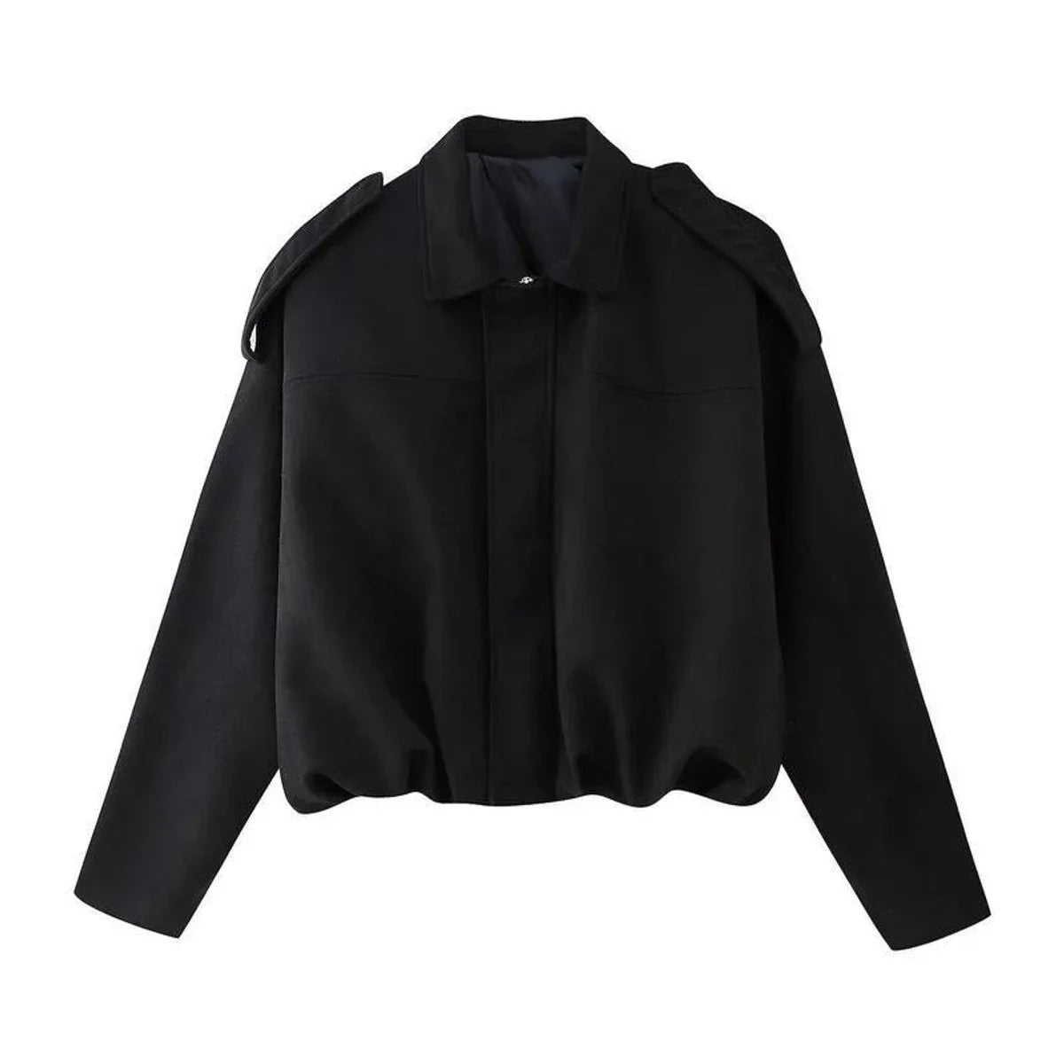Women's vintage-inspired oversized faux suede bomber jacket – Black
