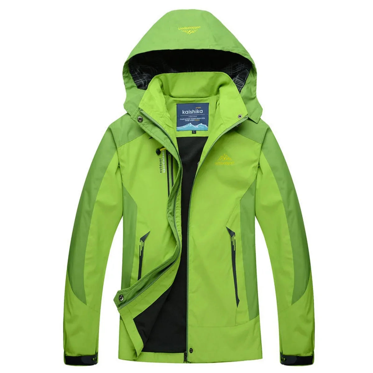 Women's waterproof hooded outdoor shell jacket – Green