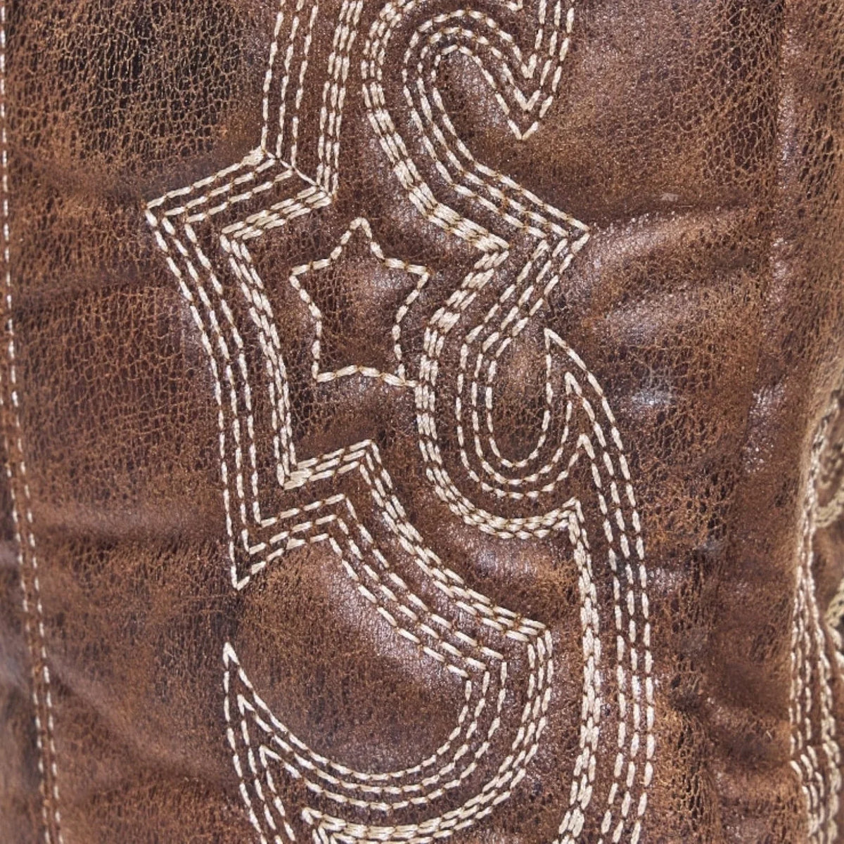 Women's western calf-high boots with pointed toe and decorative stitching
